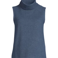 Softes ärmelloses Jersey-Rollkragenshirt für Damen