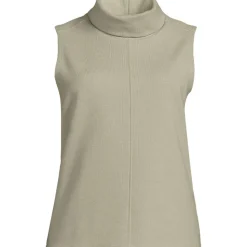 Softes ärmelloses Jersey-Rollkragenshirt für Damen