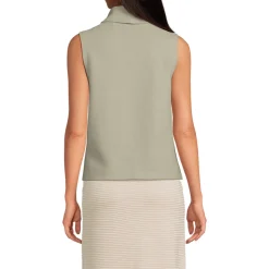 Softes ärmelloses Jersey-Rollkragenshirt für Damen