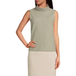 Softes ärmelloses Jersey-Rollkragenshirt für Damen