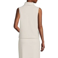 Softes ärmelloses Jersey-Rollkragenshirt für Damen