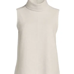 Softes ärmelloses Jersey-Rollkragenshirt für Damen