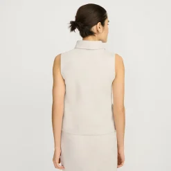 Softes ärmelloses Jersey-Rollkragenshirt für Damen