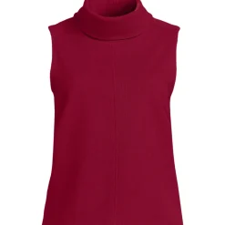 Softes ärmelloses Jersey-Rollkragenshirt für Damen