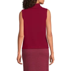 Softes ärmelloses Jersey-Rollkragenshirt für Damen
