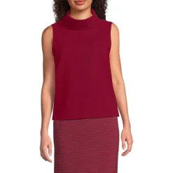 Softes ärmelloses Jersey-Rollkragenshirt für Damen