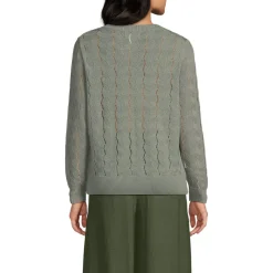 Soft Flow Rundhalspullover aus Leinenmix für Damen