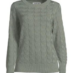 Soft Flow Rundhalspullover aus Leinenmix für Damen
