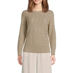 Soft Flow Rundhalspullover aus Leinenmix für Damen