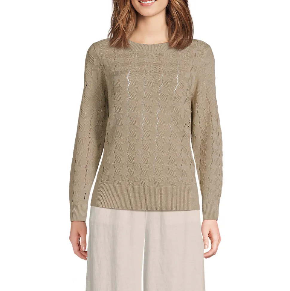 Soft Flow Rundhalspullover aus Leinenmix für Damen