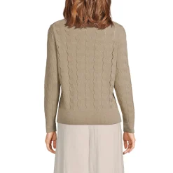 Soft Flow Rundhalspullover aus Leinenmix für Damen