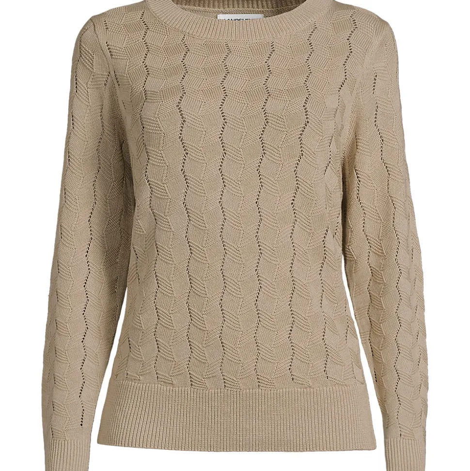Soft Flow Rundhalspullover aus Leinenmix für Damen