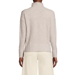 Soft Touch Stehkragenpullover mit Ärmelknöpfen für Damen