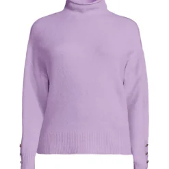 Soft Touch Stehkragenpullover mit Ärmelknöpfen für Damen