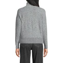Soft Touch Stehkragenpullover mit Ärmelknöpfen für Damen