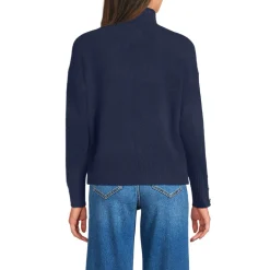 Soft Touch Stehkragenpullover mit Ärmelknöpfen für Damen