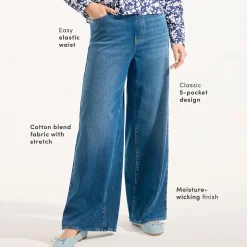 Starfish Knit-Jeans mit weitem Bein
