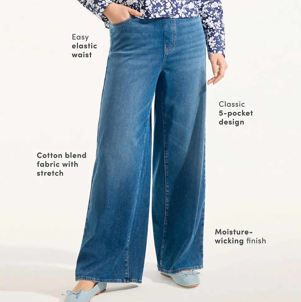 Starfish Knit-Jeans mit weitem Bein