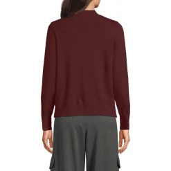 Stehkragenpullover mit Ärmelknöpfen für Damen