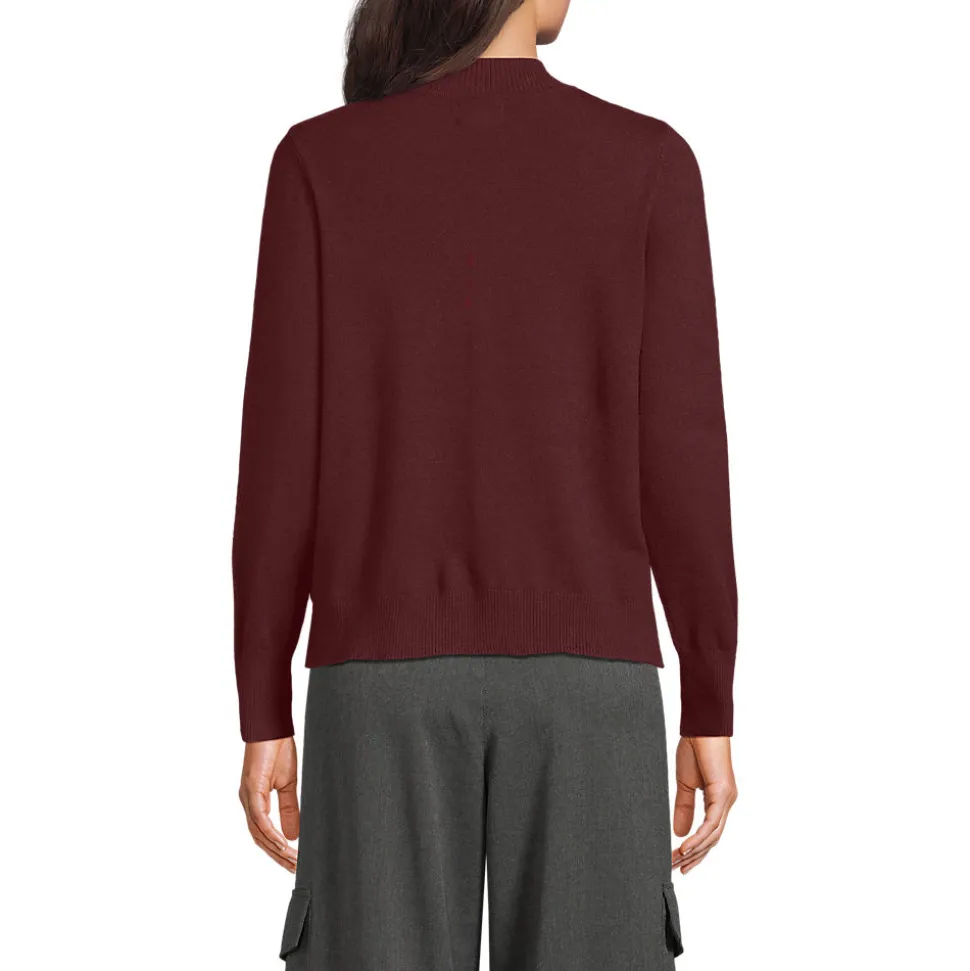 Stehkragenpullover mit Ärmelknöpfen für Damen