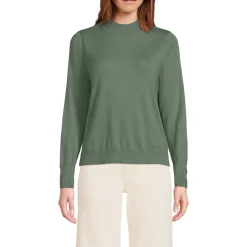 Stehkragenpullover mit Ärmelknöpfen für Damen