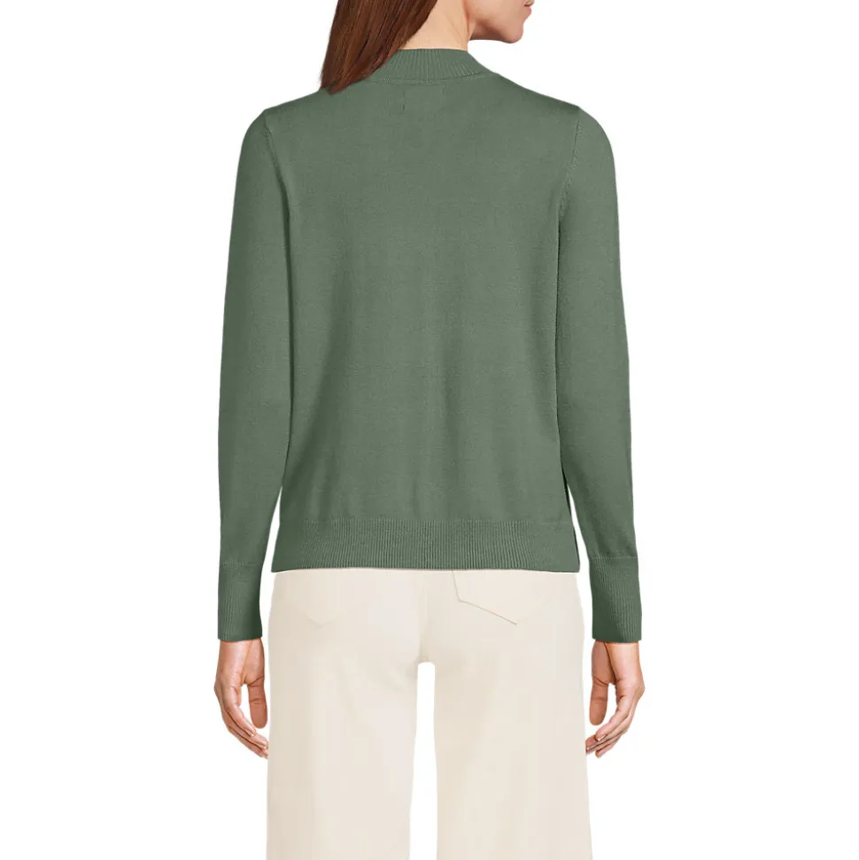 Stehkragenpullover mit Ärmelknöpfen für Damen