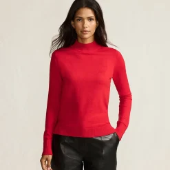 Stehkragenpullover mit Ärmelknöpfen für Damen