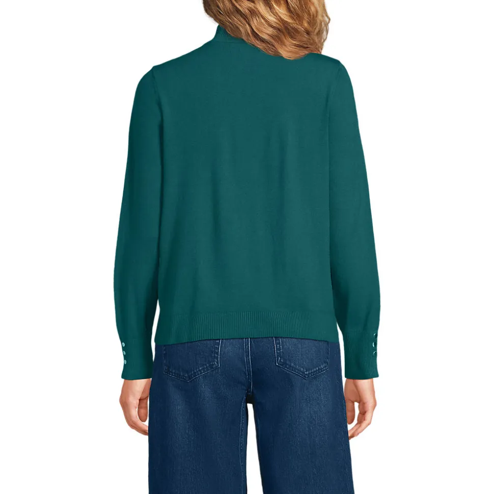 Stehkragenpullover mit Ärmelknöpfen für Damen