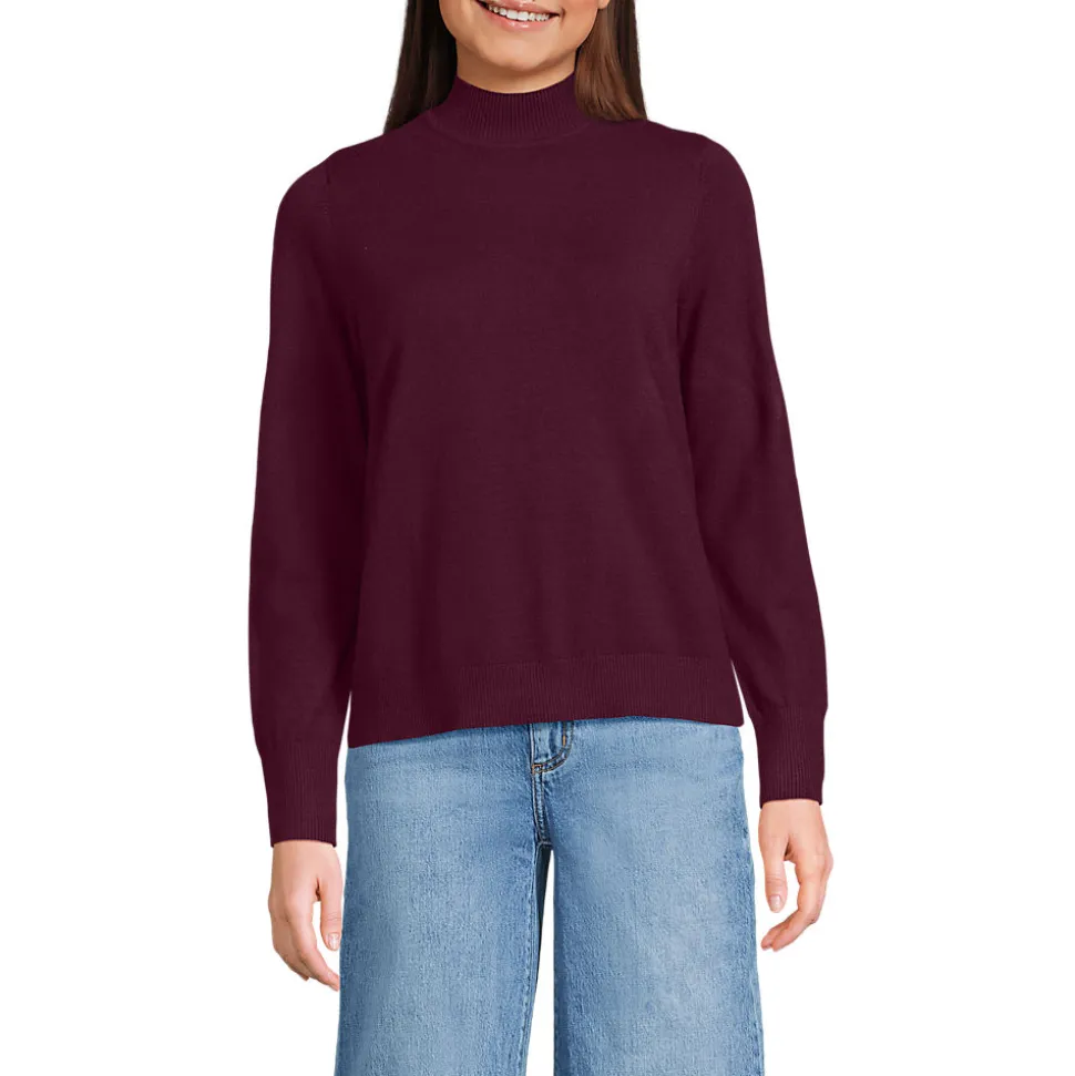 Stehkragenpullover mit Ärmelknöpfen für Damen