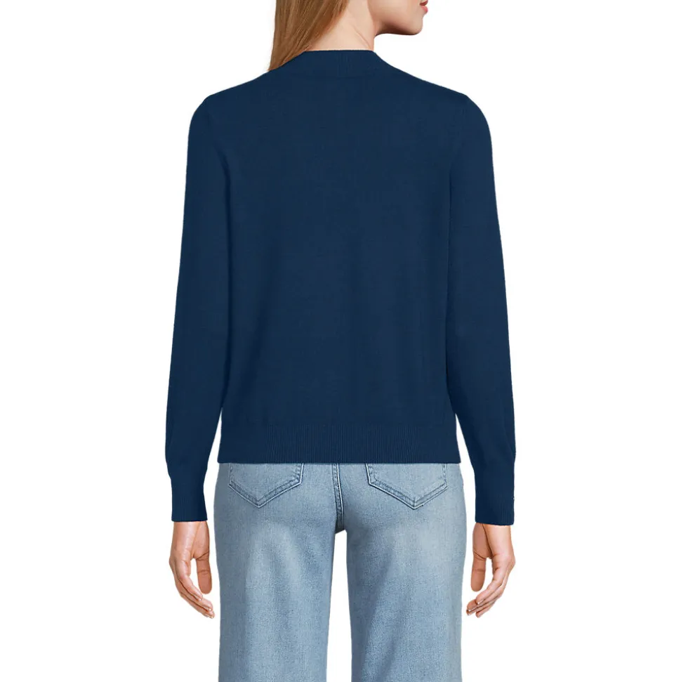 Stehkragenpullover mit Ärmelknöpfen für Damen