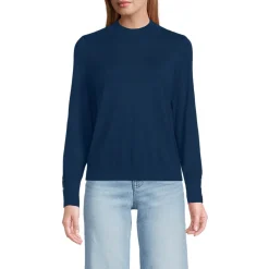 Stehkragenpullover mit Ärmelknöpfen für Damen