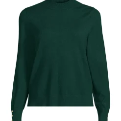 Stehkragenpullover mit Ärmelknöpfen für Damen