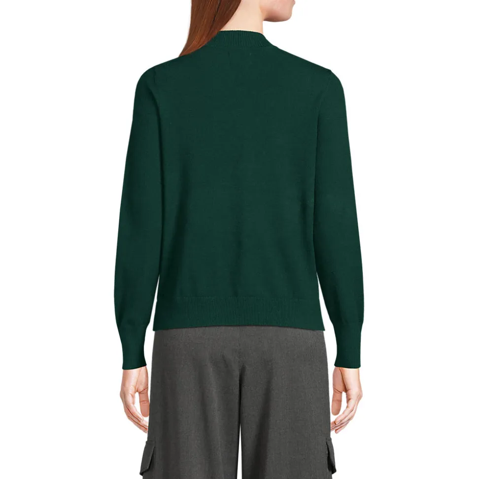Stehkragenpullover mit Ärmelknöpfen für Damen