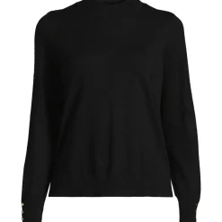 Stehkragenpullover mit Ärmelknöpfen für Damen