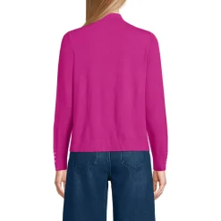 Stehkragenpullover mit Ärmelknöpfen für Damen