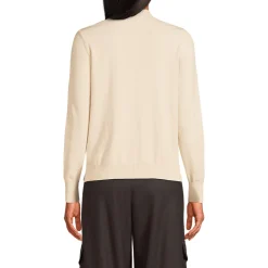 Stehkragenpullover mit Ärmelknöpfen für Damen