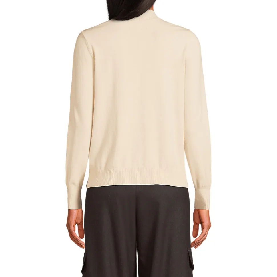 Stehkragenpullover mit Ärmelknöpfen für Damen