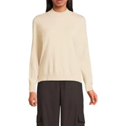 Stehkragenpullover mit Ärmelknöpfen für Damen