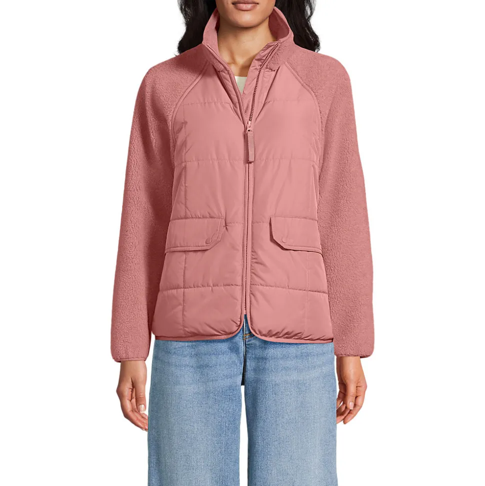 Steppjacke mit Teddy-Ärmeln für Damen