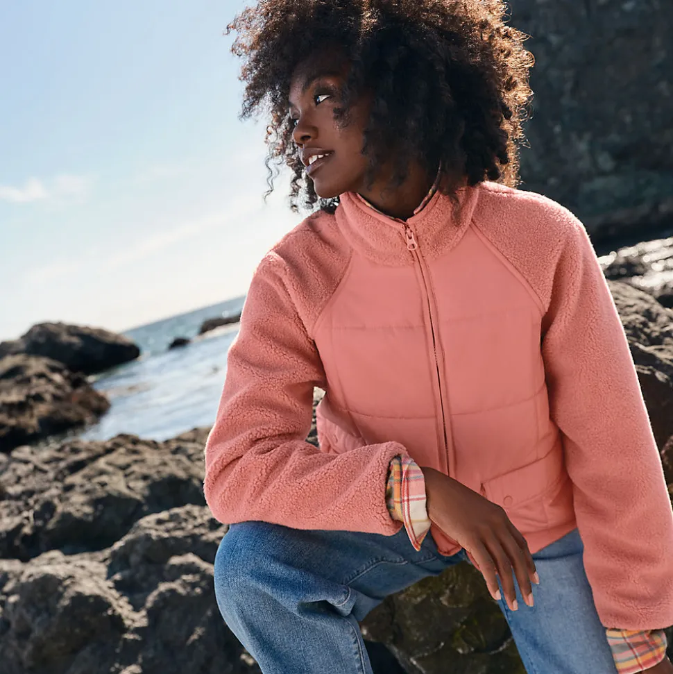 Steppjacke mit Teddy-Ärmeln für Damen
