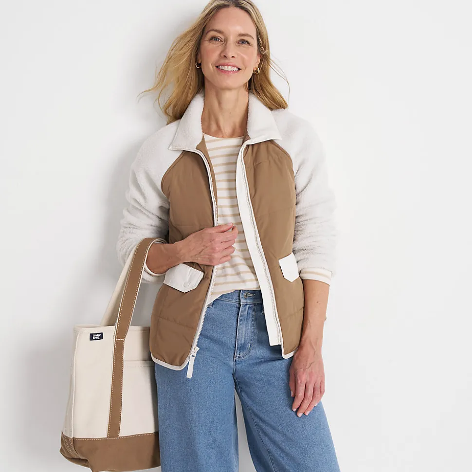 Steppjacke mit Teddy-Ärmeln für Damen