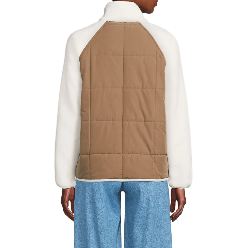 Steppjacke mit Teddy-Ärmeln für Damen
