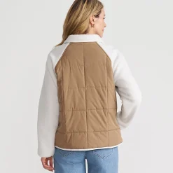 Steppjacke mit Teddy-Ärmeln für Damen