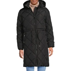 Steppmantel mit geraffter Taille für Damen