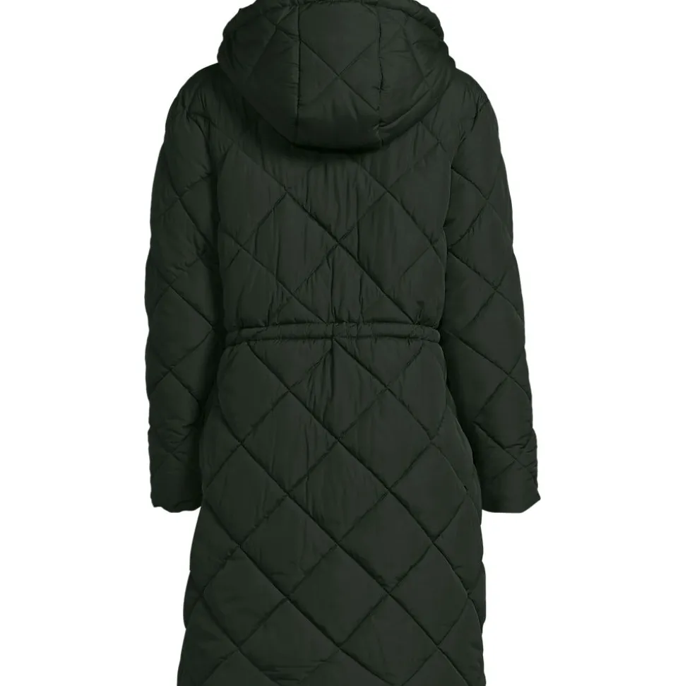 Steppmantel mit geraffter Taille für Damen