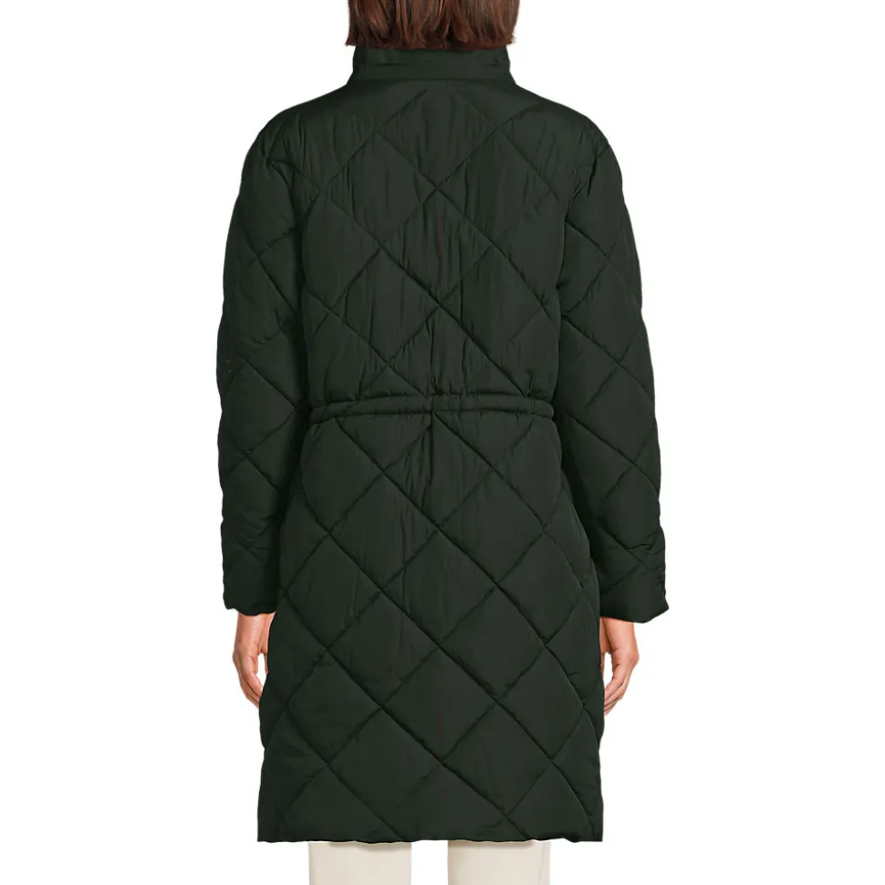 Steppmantel mit geraffter Taille für Damen