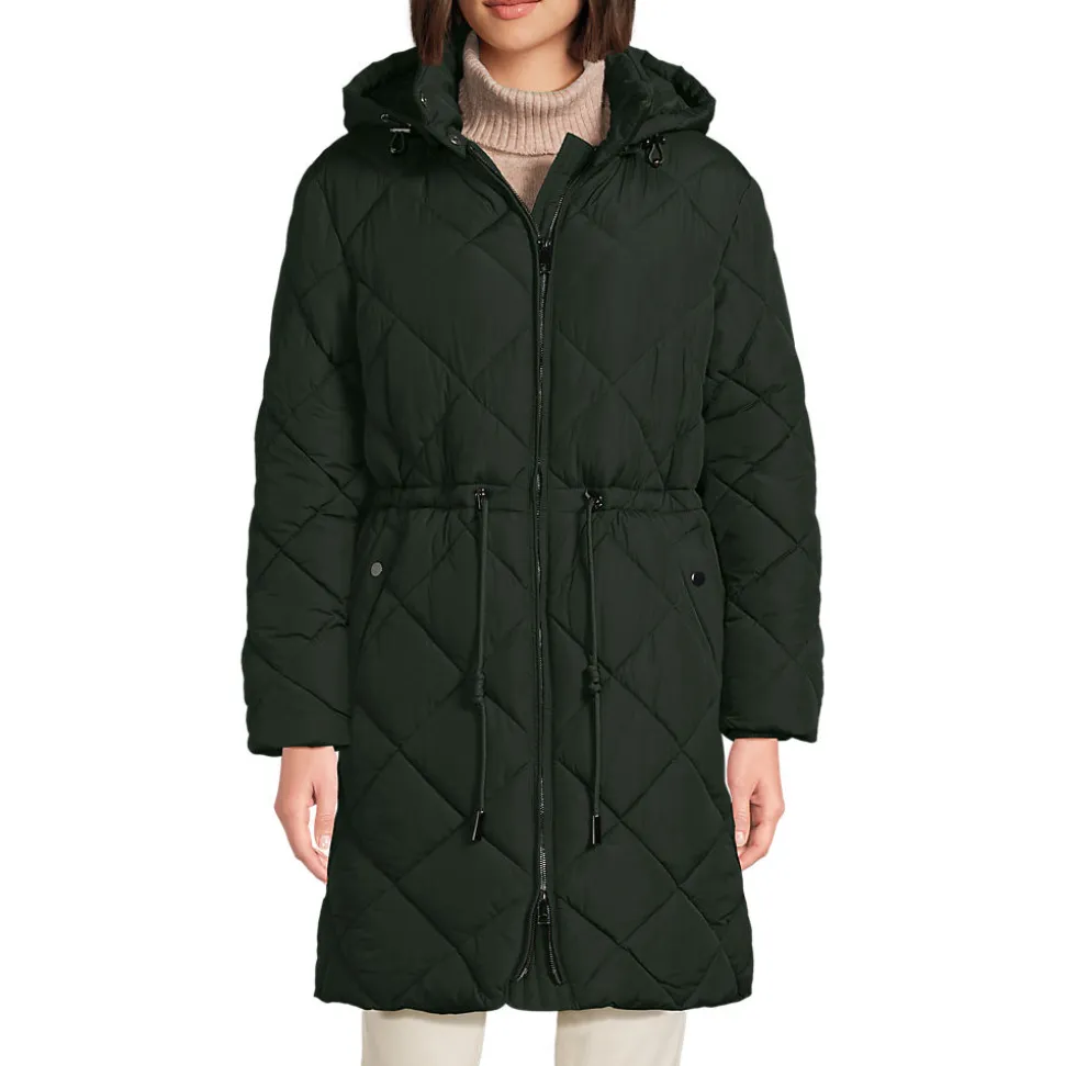 Steppmantel mit geraffter Taille für Damen