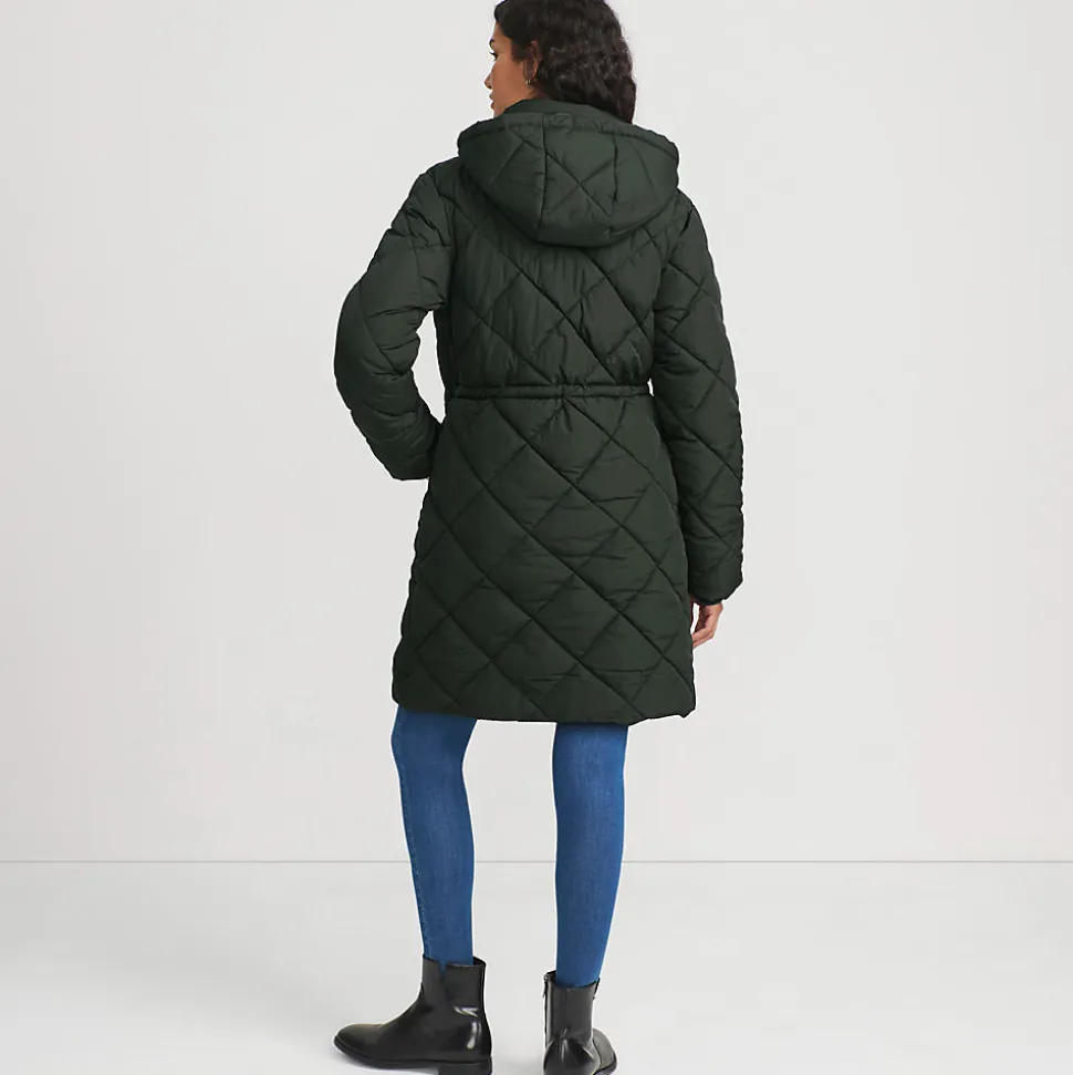 Steppmantel mit geraffter Taille für Damen