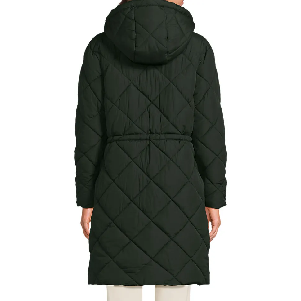 Steppmantel mit geraffter Taille für Damen