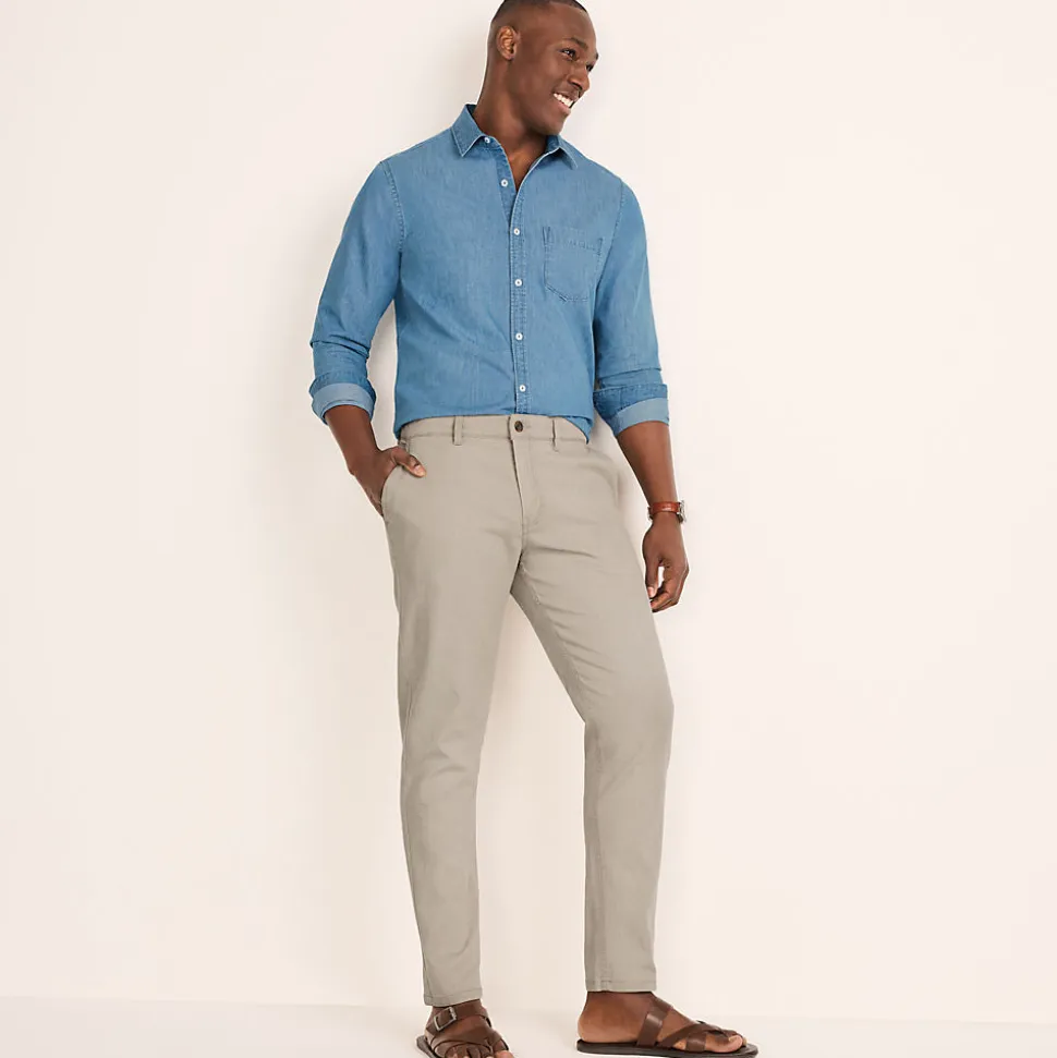 Straight Fit Chinos mit Textur für Herren